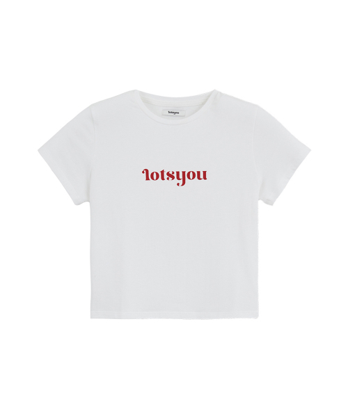 LOTSYOU(ロッツユー)の「Bitty Logo T-shirt Red(Tシャツ/カットソー・レディース・その他・OS)」の1枚目の写真