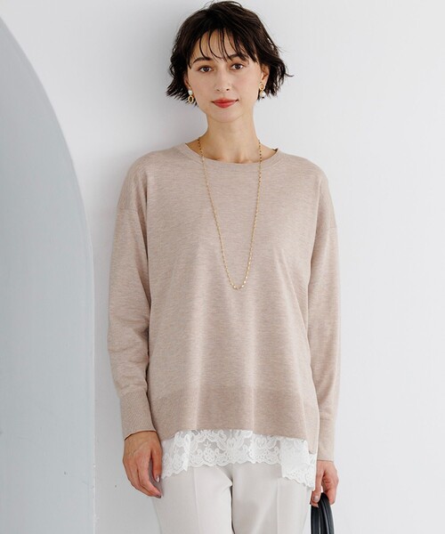 23区(ニジュウサンク)の「オータムシャイニー リラクシー ニット(ニット/セーター・レディース・ベージュ系/ブラック系/ネイビー系/ピンク系/ライトグレー系・38)」の3枚目の写真