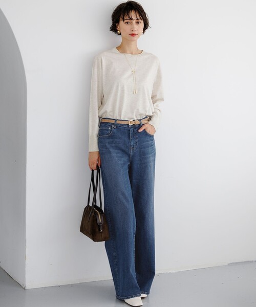 23区(ニジュウサンク)の「オータムシャイニー リラクシー ニット(ニット/セーター・レディース・ベージュ系/ブラック系/ネイビー系/ピンク系/ライトグレー系・38)」の6枚目の写真