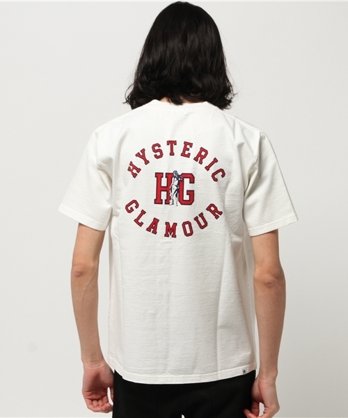 HYSTERIC GLAMOUR（ヒステリックグラマー）の「HG COLLEGE pt ポケ付T-SH（Tシャツ/カットソー・メンズ・ホワイト/ネイビー/ブラウン・LARGE/X-LARGE/MEDIUM/SMALL）」の17枚目の写真