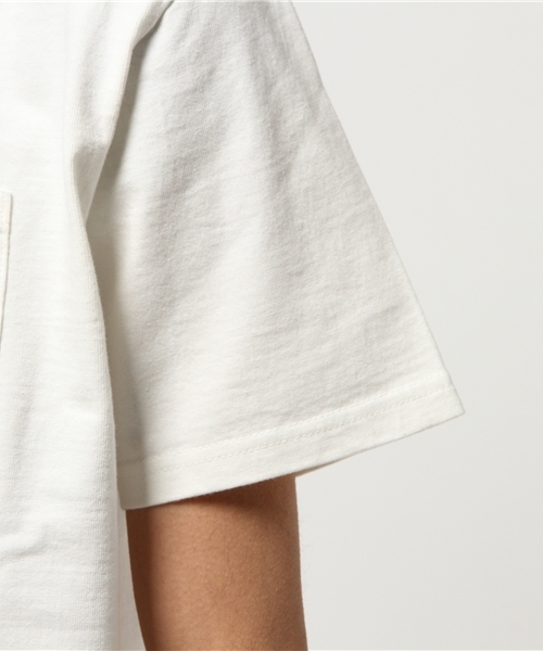 HYSTERIC GLAMOUR（ヒステリックグラマー）の「HG COLLEGE pt ポケ付T-SH（Tシャツ/カットソー・メンズ・ホワイト/ネイビー/ブラウン・LARGE/X-LARGE/MEDIUM/SMALL）」の7枚目の写真