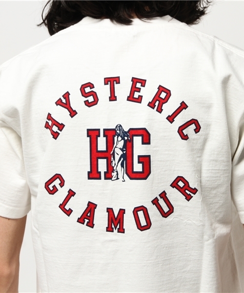 HYSTERIC GLAMOUR（ヒステリックグラマー）の「HG COLLEGE pt ポケ付T-SH（Tシャツ/カットソー・メンズ・ホワイト/ネイビー/ブラウン・LARGE/X-LARGE/MEDIUM/SMALL）」の9枚目の写真