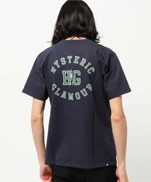 HYSTERIC GLAMOUR（ヒステリックグラマー）の「HG COLLEGE pt ポケ付T-SH（Tシャツ/カットソー・メンズ・ホワイト/ネイビー/ブラウン・LARGE/X-LARGE/MEDIUM/SMALL）」の14枚目の写真