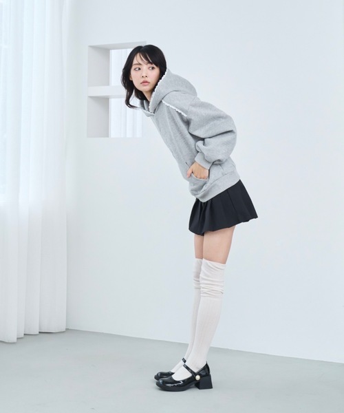 Lallana（ララーナ）の「Cherie de Lallana lace hoodie/シェリードゥララーナ レースフーディー（パーカー・レディース・アイボリー/グレー/ベビーピンク・FREE）」の13枚目の写真