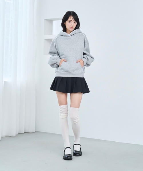 Lallana（ララーナ）の「Cherie de Lallana lace hoodie/シェリードゥララーナ レースフーディー（パーカー・レディース・アイボリー/グレー/ベビーピンク・FREE）」の14枚目の写真