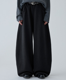 【VELNUS】Curved Design Wide Sweatpants/カーブデザイン ワイドスウェットパンツ