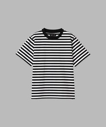 細ボーダー コットン 半袖 Tシャツ "Christof"