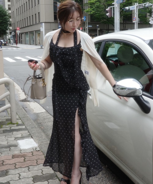 THEODORIC.dy（セオドリックディ）の「ドットシアーキャミワンピース（ワンピース・レディース・ブラック・MEDIUM/SMALL/LARGE）」の7枚目の写真