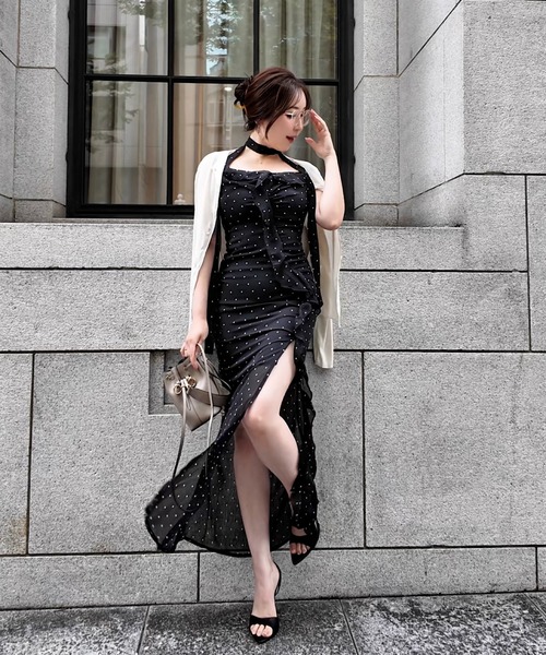 THEODORIC.dy（セオドリックディ）の「ドットシアーキャミワンピース（ワンピース・レディース・ブラック・MEDIUM/SMALL/LARGE）」の9枚目の写真