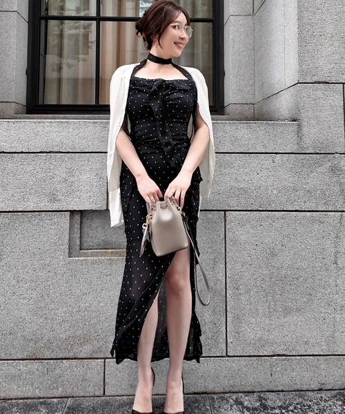 THEODORIC.dy（セオドリックディ）の「ドットシアーキャミワンピース（ワンピース・レディース・ブラック・MEDIUM/SMALL/LARGE）」の10枚目の写真