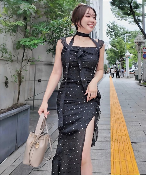 THEODORIC.dy（セオドリックディ）の「ドットシアーキャミワンピース（ワンピース・レディース・ブラック・MEDIUM/SMALL/LARGE）」の11枚目の写真