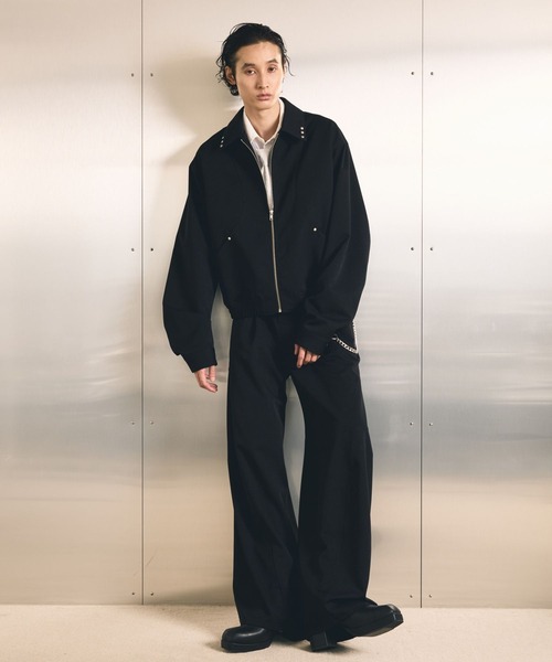 HARE(ハレ)の「【SET UP対応】スタッズコンパクトZIPブルゾン(HARE)(ブルゾン・メンズ・ブラック/グレー・MEDIUM/SMALL)」の4枚目の写真