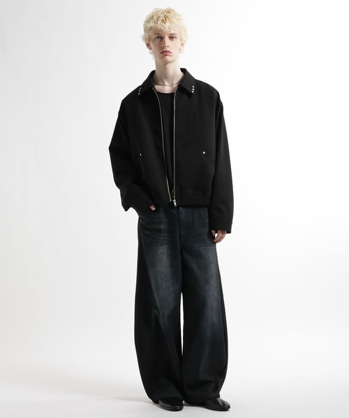 HARE(ハレ)の「【SET UP対応】スタッズコンパクトZIPブルゾン(HARE)(ブルゾン・メンズ・ブラック/グレー・MEDIUM/SMALL)」の8枚目の写真