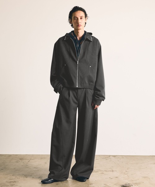 HARE(ハレ)の「【SET UP対応】スタッズコンパクトZIPブルゾン(HARE)(ブルゾン・メンズ・ブラック/グレー・MEDIUM/SMALL)」の9枚目の写真