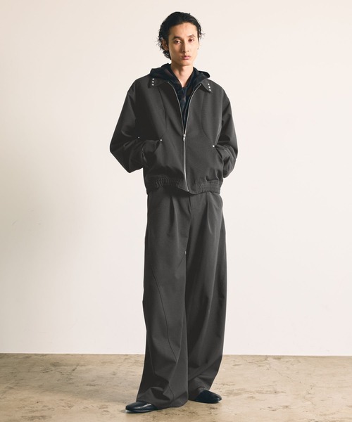 HARE(ハレ)の「【SET UP対応】スタッズコンパクトZIPブルゾン(HARE)(ブルゾン・メンズ・ブラック/グレー・MEDIUM/SMALL)」の11枚目の写真