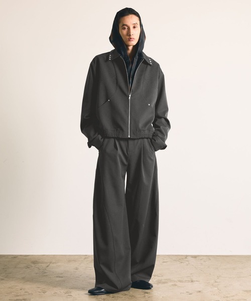 HARE(ハレ)の「【SET UP対応】スタッズコンパクトZIPブルゾン(HARE)(ブルゾン・メンズ・ブラック/グレー・MEDIUM/SMALL)」の13枚目の写真