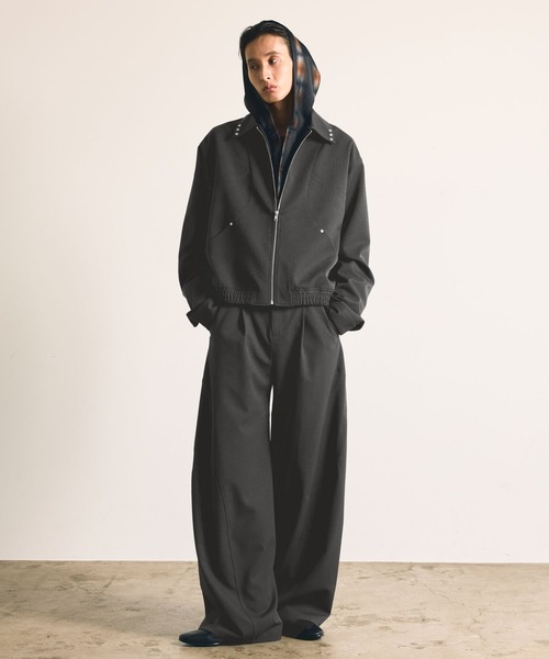 HARE(ハレ)の「【SET UP対応】スタッズコンパクトZIPブルゾン(HARE)(ブルゾン・メンズ・ブラック/グレー・MEDIUM/SMALL)」の14枚目の写真