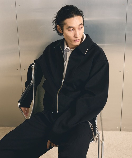 HARE(ハレ)の「【SET UP対応】スタッズコンパクトZIPブルゾン(HARE)(ブルゾン・メンズ・ブラック/グレー・MEDIUM/SMALL)」の18枚目の写真