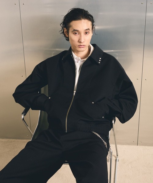 HARE(ハレ)の「【SET UP対応】スタッズコンパクトZIPブルゾン(HARE)(ブルゾン・メンズ・ブラック/グレー・MEDIUM/SMALL)」の19枚目の写真
