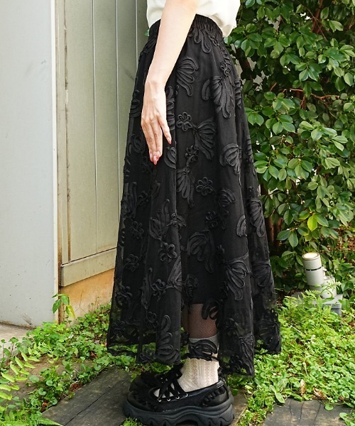 axes femme(アクシーズファム)の「オーガンジーフレアスカート(スカート・レディース・ホワイト/ブラック・FREE)」の4枚目の写真