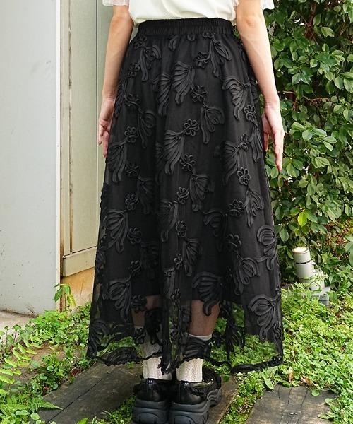 axes femme(アクシーズファム)の「オーガンジーフレアスカート(スカート・レディース・ホワイト/ブラック・FREE)」の5枚目の写真