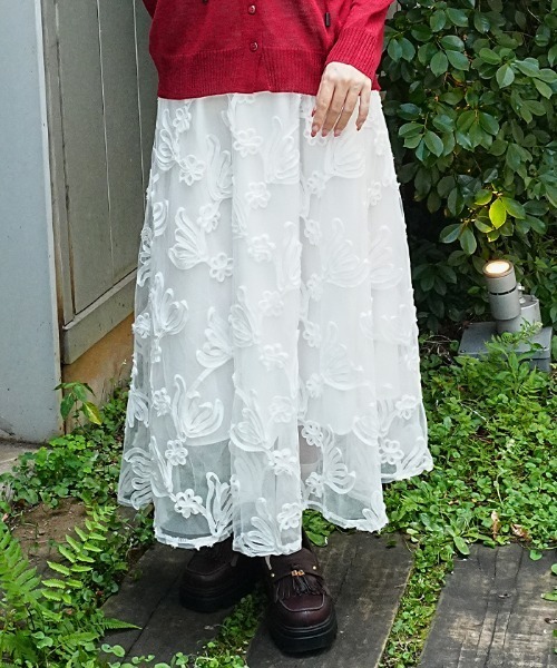 axes femme(アクシーズファム)の「オーガンジーフレアスカート(スカート・レディース・ホワイト/ブラック・FREE)」の7枚目の写真