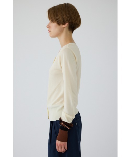 RIM.ARK(リムアーク)の「Multicolor cuff slim CD(マルチカラー カフ スリム カーディガン)(カーディガン/ボレロ・レディース・ブラウン/ブラック/アイボリー・FREE)」の6枚目の写真
