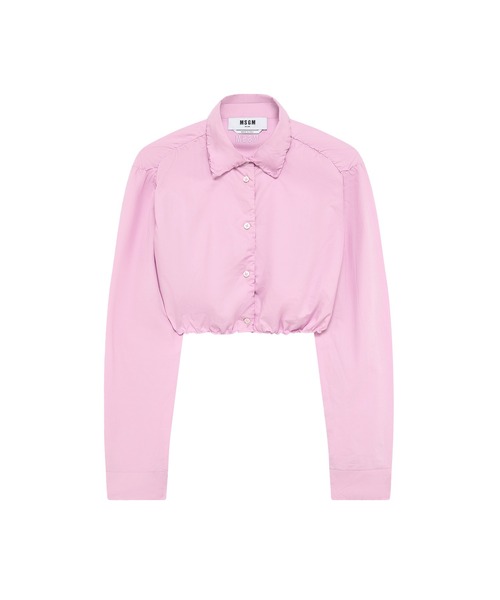 MSGM(エムエスジーエム)の「シャーリングエッジ コットンポプリンシャツ(シャツ/ブラウス・レディース・ブラック/ピンク・42/40)」の1枚目の写真
