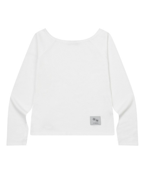 COIRIS（コイリス）の「◇COIRIS◇ブランド直輸入正規品/リブ オフショルダー ラグラン長袖Tシャツ Rib Off-Shoulder Raglan Long Sleeve Tee（Tシャツ/カットソー・レディース・ホワイト/グレー/ブラック・FREE）」の21枚目の写真