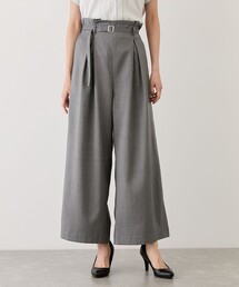 バックル付共布ベルトタックワイドパンツ