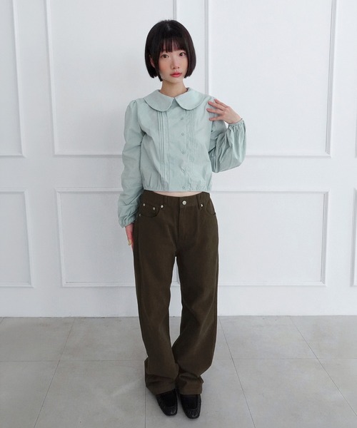 by muni:r(バイ ムニール)の「ラブリービッグカラーボタンパフブラウス/2026 AW COLLECTION(シャツ/ブラウス・レディース・ミント/アイボリー・FREE)」の13枚目の写真