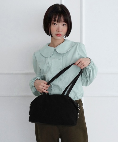 by muni:r(バイ ムニール)の「ラブリービッグカラーボタンパフブラウス/2026 AW COLLECTION(シャツ/ブラウス・レディース・ミント/アイボリー・FREE)」の14枚目の写真