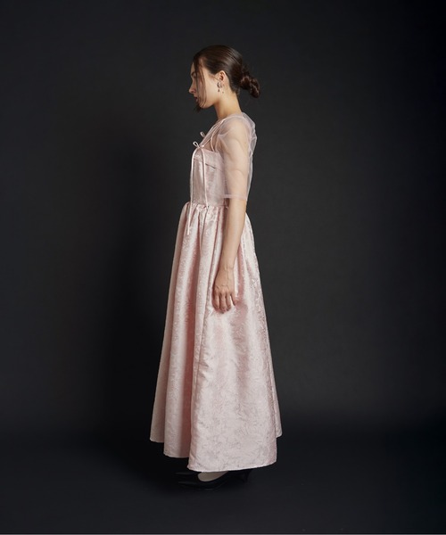 My shawty(マイシャウティー)の「ribbon motif jacquard dress(ドレス・レディース・ピンク/ブラック・FREE)」の12枚目の写真