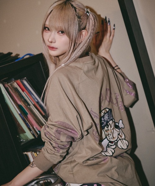 GALFY(ガルフィー)の「GALFY/ガルフィー/ピカピカ族ロンTee(Tシャツ/カットソー・メンズ・ホワイト/ブラック/グレイッシュベージュ・XL/L/M)」の3枚目の写真