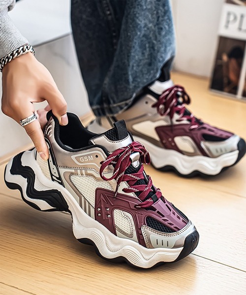 WESTBOY(ウエストボーイ)の「Y2K レイヤードメッシュ 6cm ボリュームハイソール ダッドスニーカー WO26W8SH10(スニーカー・メンズ・レッド/グレー/ブラック・44/43/42/41)」の18枚目の写真