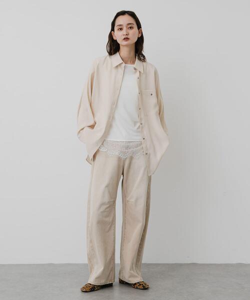 SENSE OF PLACE by URBAN RESEARCH(センスオブプレイスバイアーバンリサーチ)の「保湿レースヘムレイヤードカットソー(Tシャツ/カットソー・レディース・オフホワイト/グレー/ブラック・ONE)」の7枚目の写真