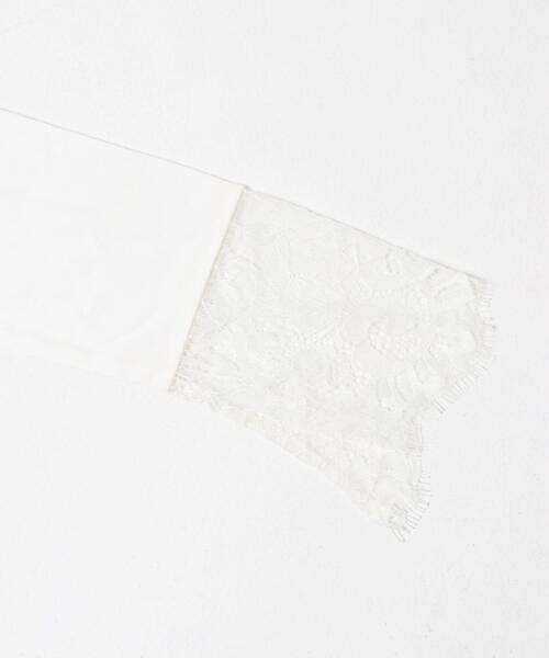 SENSE OF PLACE by URBAN RESEARCH(センスオブプレイスバイアーバンリサーチ)の「保湿レースヘムレイヤードカットソー(Tシャツ/カットソー・レディース・オフホワイト/グレー/ブラック・ONE)」の9枚目の写真