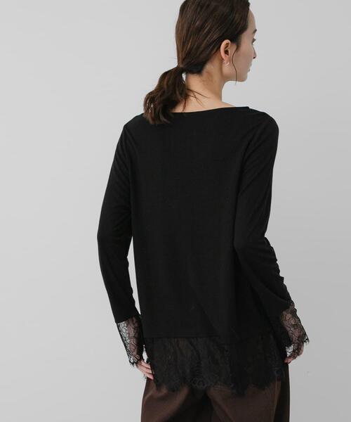 SENSE OF PLACE by URBAN RESEARCH(センスオブプレイスバイアーバンリサーチ)の「保湿レースヘムレイヤードカットソー(Tシャツ/カットソー・レディース・オフホワイト/グレー/ブラック・ONE)」の11枚目の写真