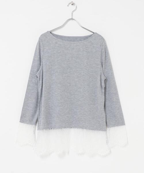SENSE OF PLACE by URBAN RESEARCH(センスオブプレイスバイアーバンリサーチ)の「保湿レースヘムレイヤードカットソー(Tシャツ/カットソー・レディース・オフホワイト/グレー/ブラック・ONE)」の16枚目の写真