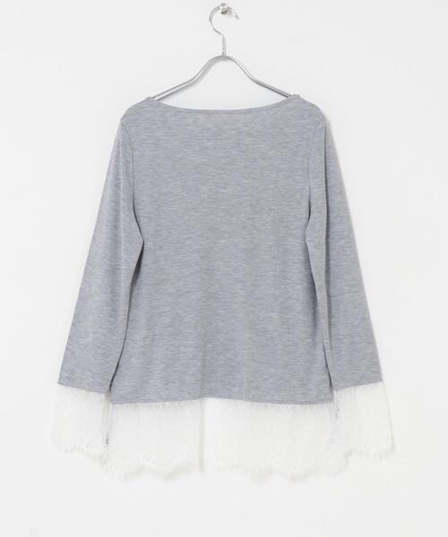 SENSE OF PLACE by URBAN RESEARCH(センスオブプレイスバイアーバンリサーチ)の「保湿レースヘムレイヤードカットソー(Tシャツ/カットソー・レディース・オフホワイト/グレー/ブラック・ONE)」の18枚目の写真