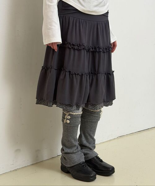 ILLIGO(イリゴ)の「ボウラッフルミディスカートチャコール(スカート・レディース・その他・OS)」の6枚目の写真