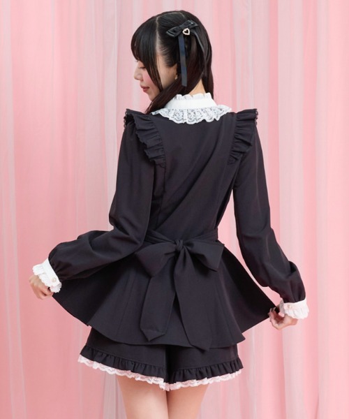Secret Honey(シークレットハニー)の「アクセサリーリボンレースフリルセットアップ(セットアップ・レディース・ブラック/ブラックミックス/ブラック系その他/ワインレッド・MEDIUM)」の22枚目の写真