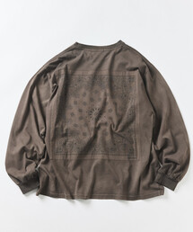 HAV-A-HANK（ハバハンク ）の「HAV-A-HANK/ハバハンク HAV-A-HANK×FREAK'S STORE/ハバハンク 別注 バックプリント バンダナデザイン ピグメント クルーネックロングスリーブTシャツ（Tシャツ/カットソー）」