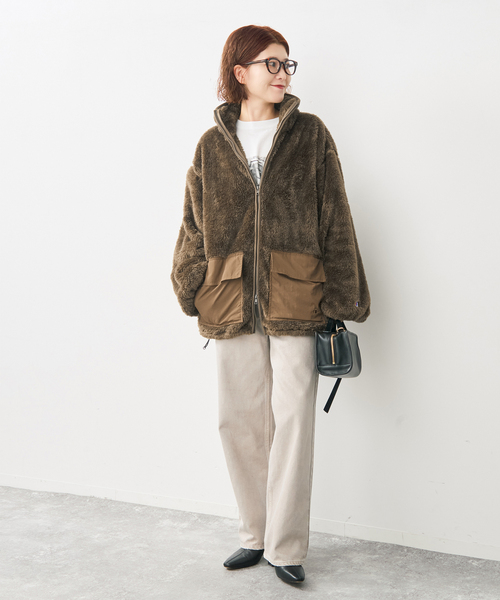 Spick & Span(スピックアンドスパン)の「《別注 / 》Champion / チャンピオン*SS ボアブルゾン(ブルゾン・レディース・ブラウン/ホワイト/ブラック・FREE)」の6枚目の写真