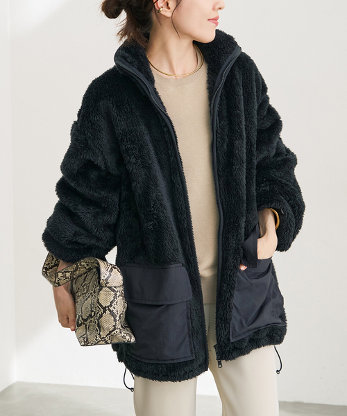 Spick & Span(スピックアンドスパン)の「《別注 / 》Champion / チャンピオン*SS ボアブルゾン(ブルゾン・レディース・ブラウン/ホワイト/ブラック・FREE)」の7枚目の写真