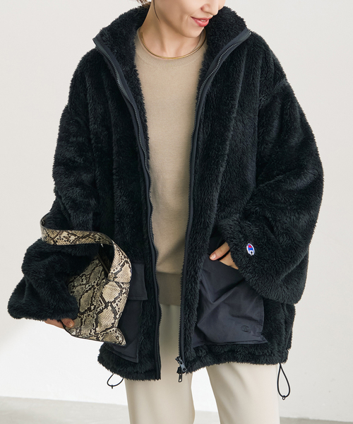 Spick & Span(スピックアンドスパン)の「《別注 / 》Champion / チャンピオン*SS ボアブルゾン(ブルゾン・レディース・ブラウン/ホワイト/ブラック・FREE)」の8枚目の写真
