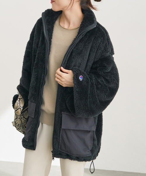 Spick & Span(スピックアンドスパン)の「《別注 / 》Champion / チャンピオン*SS ボアブルゾン(ブルゾン・レディース・ブラウン/ホワイト/ブラック・FREE)」の9枚目の写真