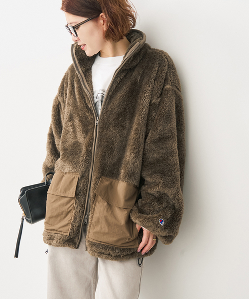 Spick & Span(スピックアンドスパン)の「《別注 / 》Champion / チャンピオン*SS ボアブルゾン(ブルゾン・レディース・ブラウン/ホワイト/ブラック・FREE)」の21枚目の写真