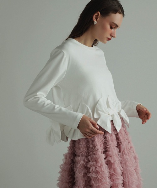 MERAKI(メラキ)の「リボンヘムカットトップス(その他トップス・レディース・ホワイト/ブラック系その他/ブラック/ホワイト系その他・FREE)」の17枚目の写真