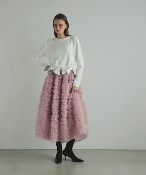 MERAKI(メラキ)の「リボンヘムカットトップス(その他トップス・レディース・ホワイト/ブラック系その他/ブラック/ホワイト系その他・FREE)」の18枚目の写真